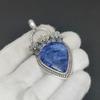 Natural Sodalite Gemstone Silver Pendant in 925 Sterling Silver- Handmade Flower Design, Everyday Wear Jewelry, Unique Pendant Gift For Her