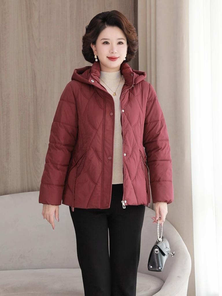 Plus Size L-5XL Fashion Female Coat Winter Jackets Hooded Loose Thick Warm Middle Age Women Parkas