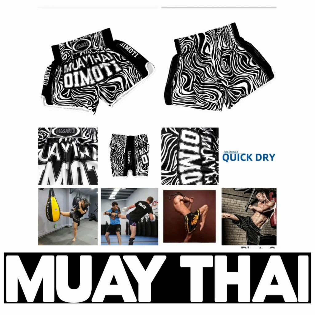 Muay Thai Kickboxen Boxen MMA UFC Zebra Schwarz Weiß Lässige Shorts Fitnessstudio Sport Unisex Herren Damen Workout Schnelltrocknend Druck Elastisch Hohe Taille Training