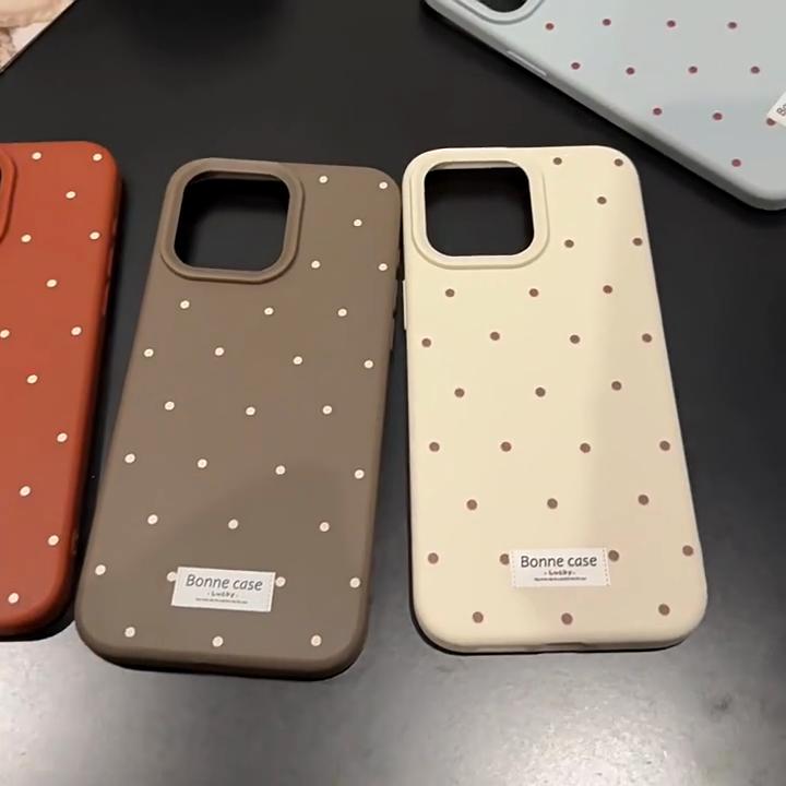 Korean Polka Dot Simple Phone Case Compatible and Suitable for iPhone 16 15 14 13/12promax