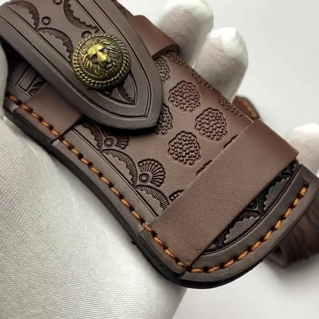 Folding Knife Sheath Full Grain Cowhide Knife Sheath for Folding Knife Sheath Household Fruit Pocket Knife Storage