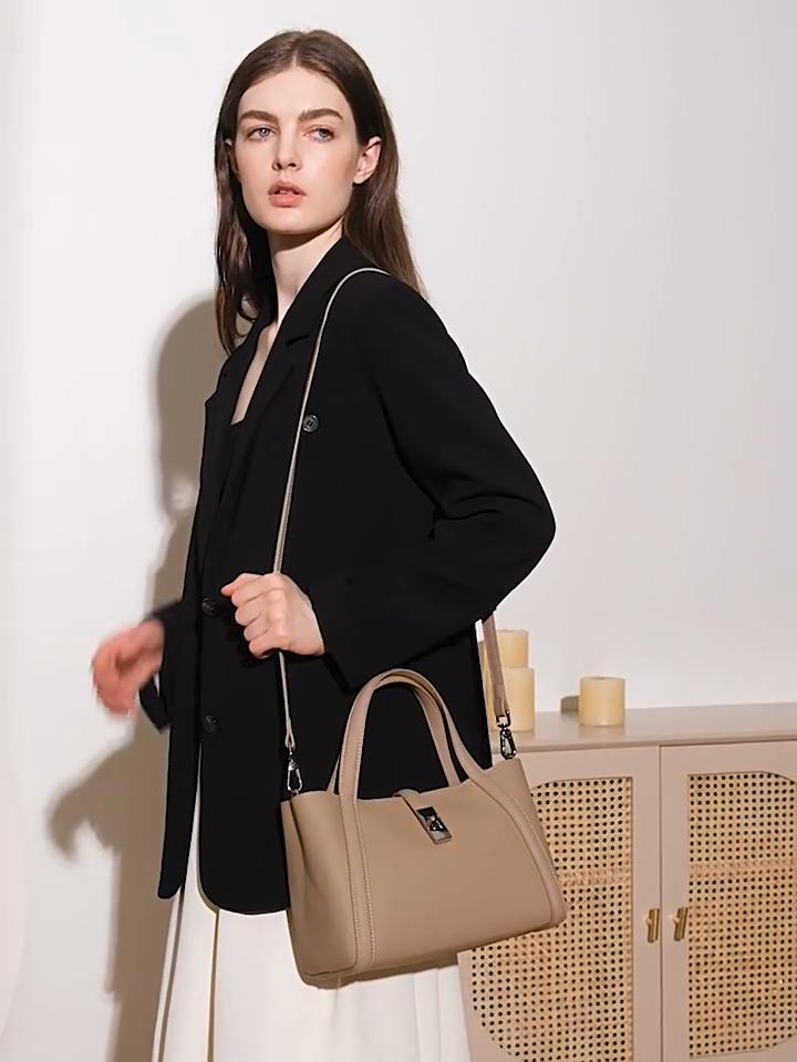 Women's Genuine Leather Handbag, Top Layer Cowhide Large Capacity Tote Bag QSL2307