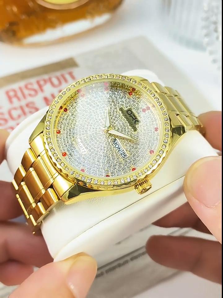 OPK Brand Watch 8133 Double Calendar Quartz Watch Men's Watch