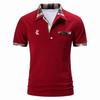 Neues Sommer Muskel Herren Kurzarm Revers Druck POLO Shirt Sport Slim-fit