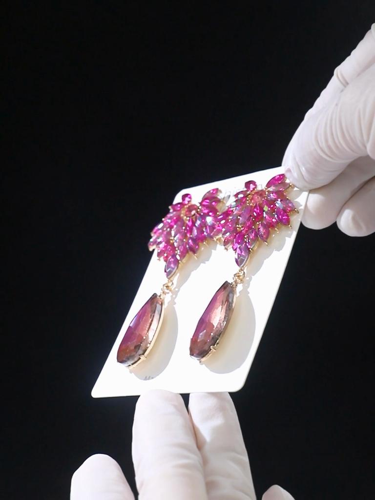 Pinkdudu Módní nové růžové červené akrylové náušnice okouzlující vícebarevné květinové velké náušnice s přívěskem pro ženy šperky PD1066