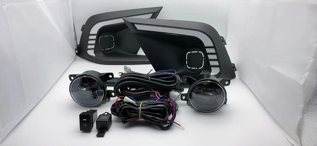 1 Pair Car Front Bumper LED Fog Lights Assembly Driving Lamp Foglight Wiring Switch Set For Honda Civic 2022 2023