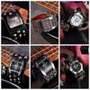 Retro Vintage Street Hip Hop Punk Rock Gothic Biker Watch Quartz Stud Waterproof Men PU Leather Wristband Rivet Ghost Skull Halloween
