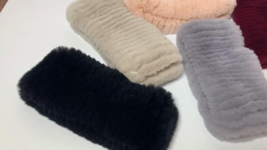 Rex Rabbit Fur Scarf Headband Women Winter Warm Soft Genuine Rex Rabbit Fur Scarves Girls Fashion Fluffy Real Fur Scarf
