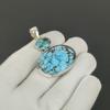 Beautiful Turquoise Pendant 925 Sterling Silver Handmade Jewelry Blue Topaz Gemstone Necklace October Birthstone Jewelry Christmas Gift for Her
