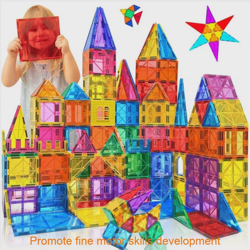 Magnetic Building Blocks Set For Kids With Large Particles Educational Construction Toy For Boys And Girls