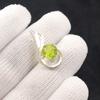 Natural Peridot Gemstone 925 Sterling Silver Boho Jewelry Pendant 1" With Chain CP-24-11