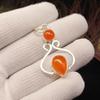 Carnelian Gemstone 925 Stamped Silver Handmade Jewelry Pendant 1.60" Anniversary Gift PP-13-23