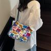 Women's Large Capacity Crossbody Bag Student Travel Shoulder Bag Print Tote Bag