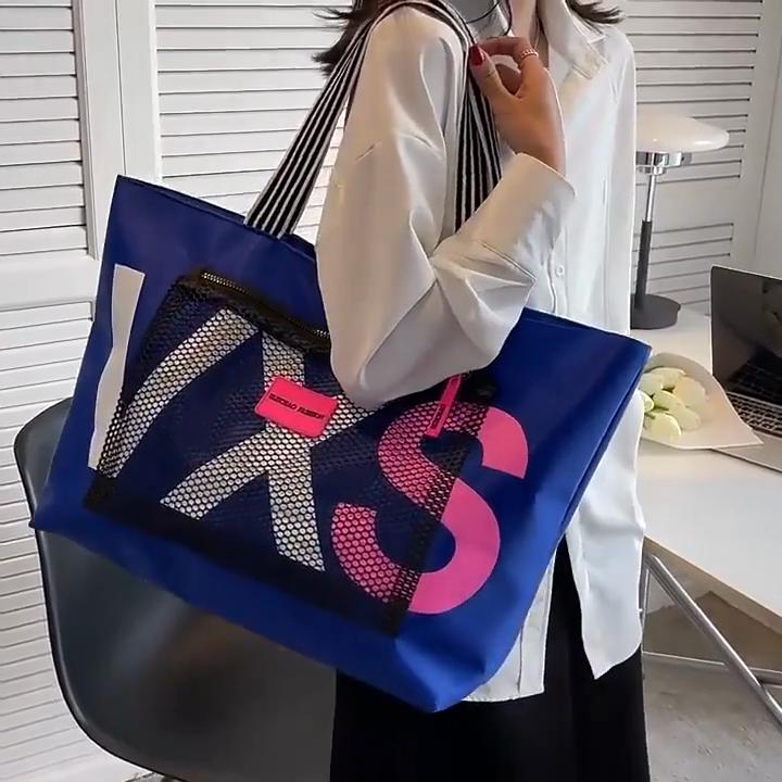 Large Capacity Brand Women's Stray Bag Letter Tote Bag Nylon Waterproof Beach Shoulder Bag Travel Shopping Bags Handbags