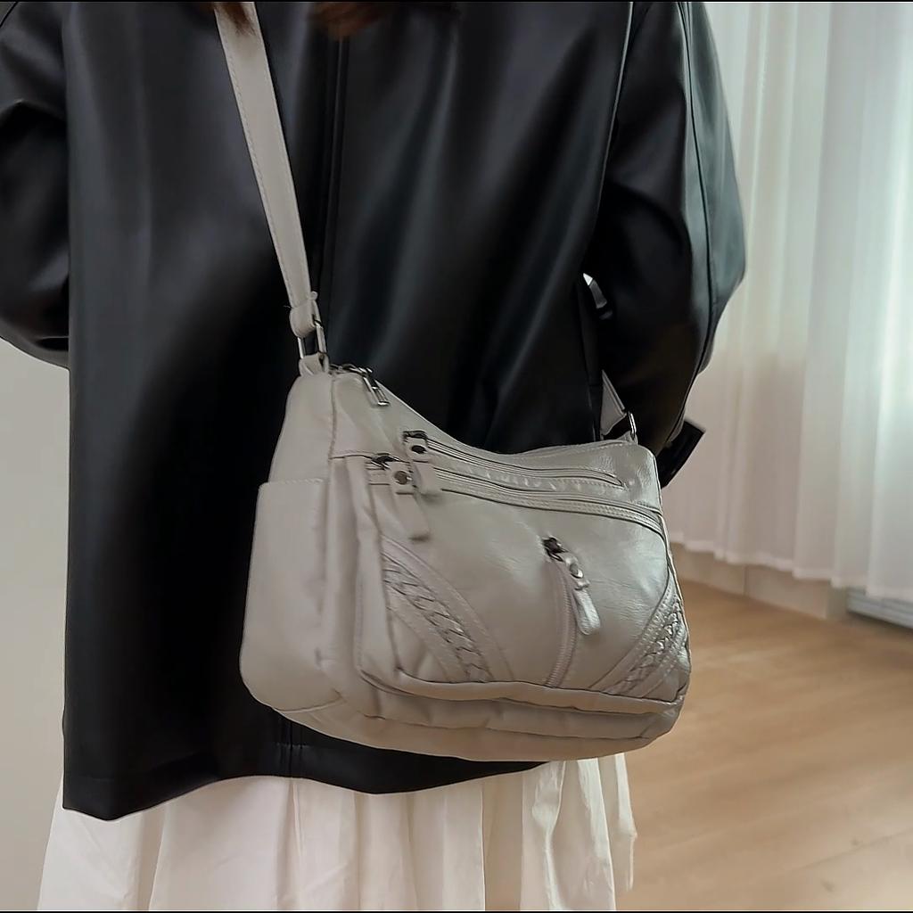 Dameveske Mor Crossbody-veske Stor kapasitet Flerroms Skulderveske
