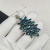 Dainty Aquamarline Gemstone Handmade 925 Sterling Silver Electroform Flower Necklace, Aquamarline Silver For Wife Unisex Pendant Gifts