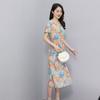 Elegant Women Dresses Summer Plus Size Vintage Clothes Short Sleeve Casual Long Dress
