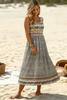 Dress - SummerBreeze - Bohemian Print, Sleeveless, Midi