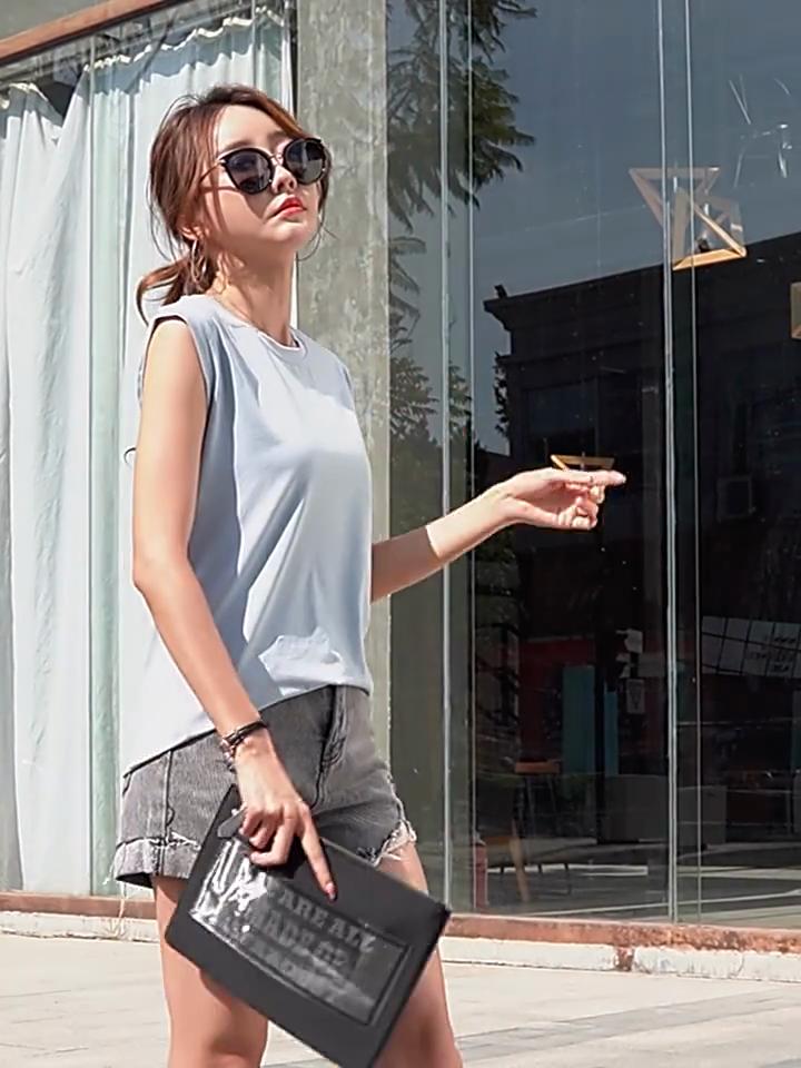 Cotton Sleeveless T Shirt For Women Summer Casual Fit For Office Use