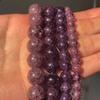 Dark Purple Cracked Crystal Quartz Glass Round Loose Beads for Jewelry Making DIY Bracelets Accessories 15'' 6/8/10/12mm