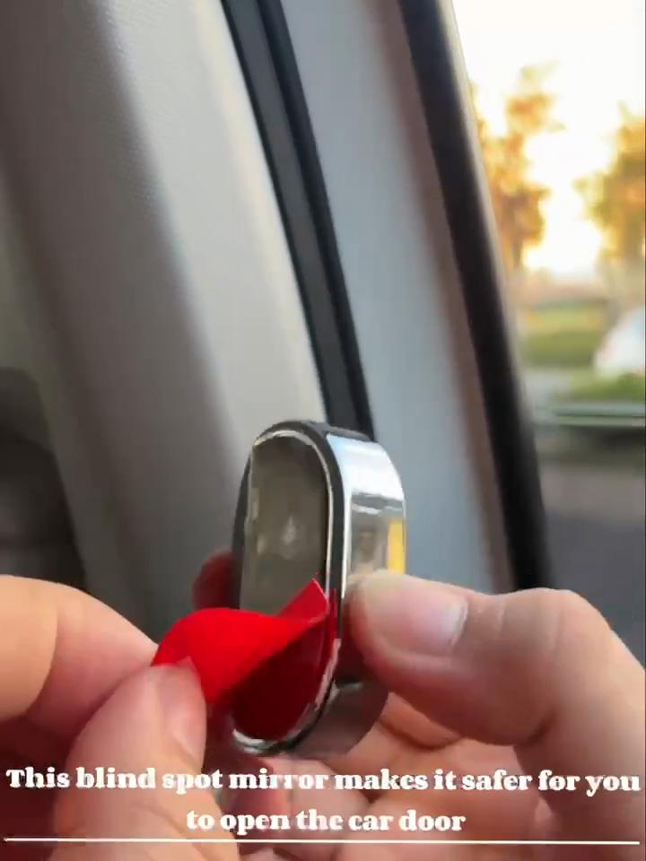 Wide-Angle Rearview Mirror Oval Car Blind Spot Mirror for Taxi Drivers Passengers Safety Door Opening Aid with Wide-Angle View