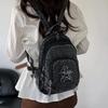 Bolso de Pecho de Mezclilla Gran Capacidad Bolso Cruzado para Mujer Viajero Múltiples Compartimentos Mochila de Estrella de Cinco Puntas