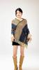 Women's Zigzag Knit Tassel Fringed Pullover Shawl Wrap Fall Hippie Soft Crochet Shawl Asymmetrical Scarf