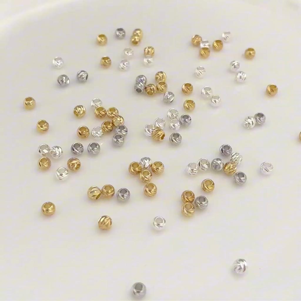 10Pcs Copper Batch Flower Round Bead For DIY Jewelry Making Craft Accessories
