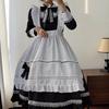 Black Cute Lolita Long Skirt Maid Costumes Girls Women Lovely Maid Cosplay Costume Animation Show Japanese Outfit Dress Clothes