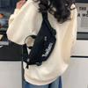 Men's Letter Print Chest Bag Women's Waist Bag Student Sports Crossbody Mobile Phone Bag