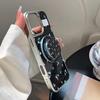 Black Small Blue Flower Magnetic Suction Mount Phone Case