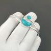 Dainty Turquoise Gemstone Handmade Cuff Bangle 925 Sterling Silver Cuff Bangle, Turquoise Bracelet For Wife , Unisex Bangle, Valentine's Day Gift