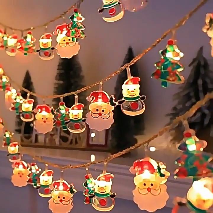 New Christmas Old Man Snowman Christmas Tree Decorative Light Window Creative Pendant Pendant Colorful Light String