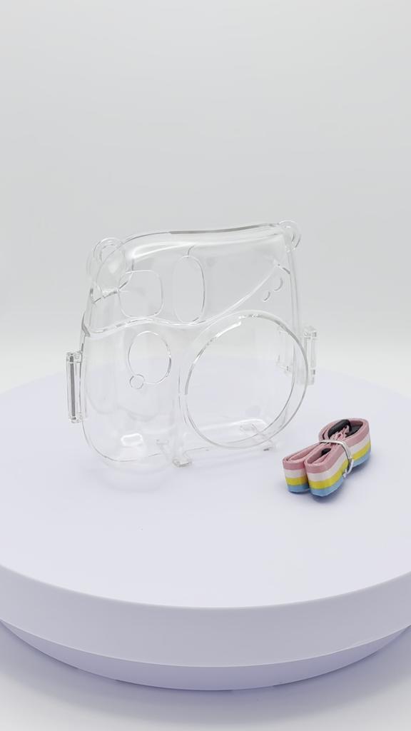 [Film Lab] Instax Mini 7+ Transparent Case Camera Protective Case with Strap CAA02