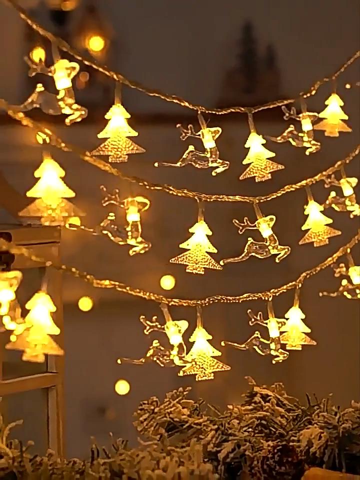 20LED Weihnachtsbaum Rentier Schneeflocke Batteriekasten Weihnachtsfeiertags Lichterkette Weihnachtsbaum Hängelichter
