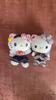 Cute Hello Kitty Plush Pendant With Plaid And Leopard Print Dress Decor For Gifts
