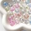 10Pcs Acrylic Transparent Dried Cherry Blossom Accessories Round Beads for DIY Necklace Bracelet Earring Jewelry Making