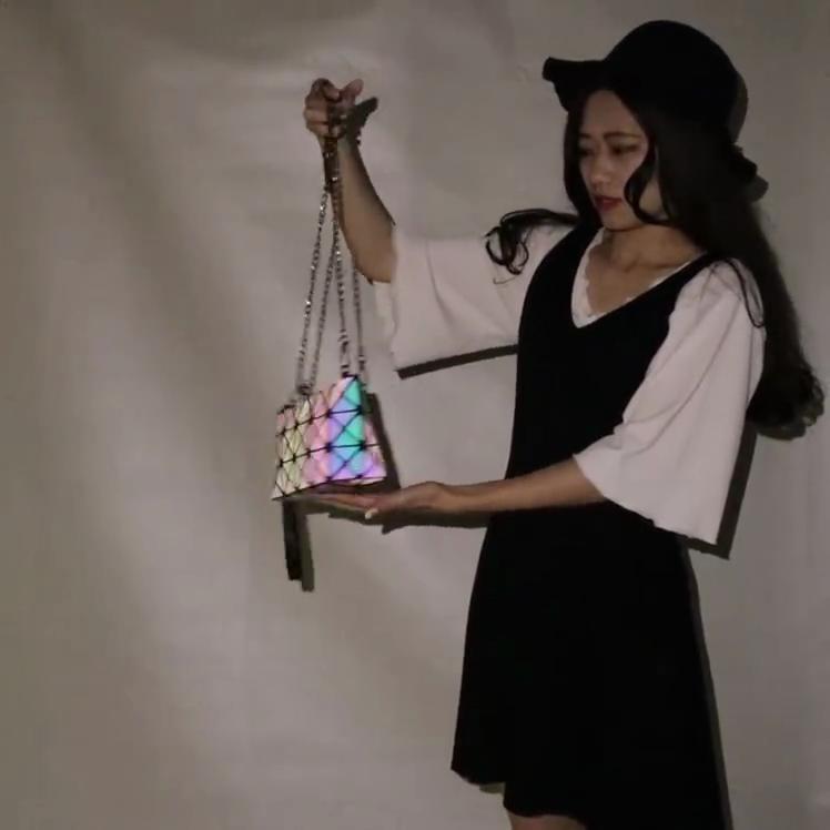 Geometrická diamantová taška Dámská mini geometrická taška přes rameno Barevná kosmetická taška Kreativní skládací kabelka pro ženy