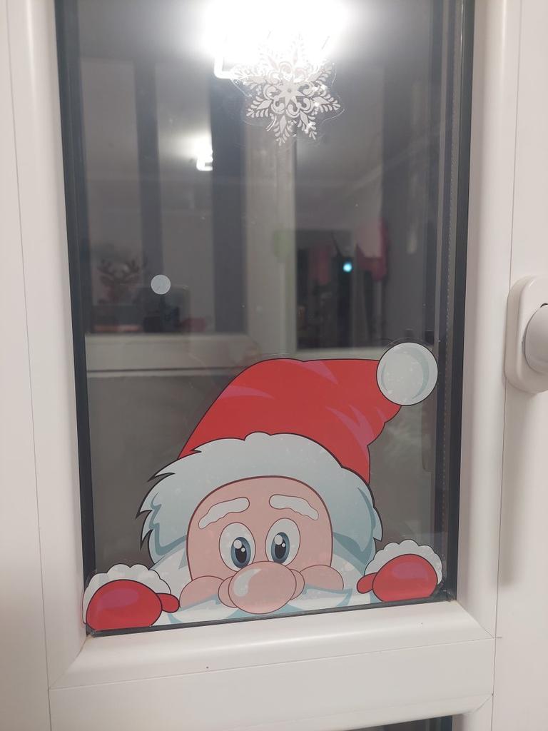 Auony 4 Fogli Adesivi Natalizi Per Finestre – 113 Pezzi Con Babbo Natale, Renne, Fiocchi Di Neve, Decorazioni Removibili