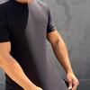 Men's Summer Trendy Pullover Crew Neck T-Shirt Solid Sports Fitness Short-Sleeve Top