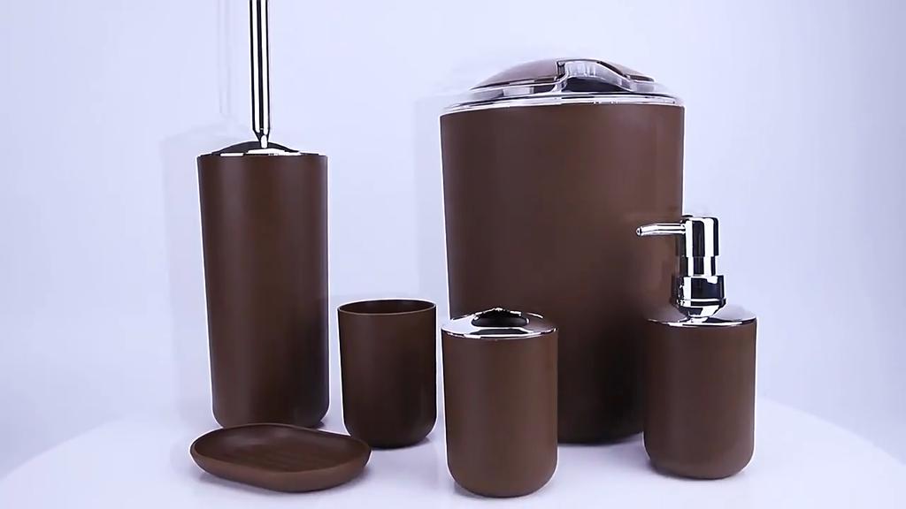 4 st/set Badrumssats Tillbehör Plastlotion Flaska Förvaringskopp Sköljkopp Tvålkopp