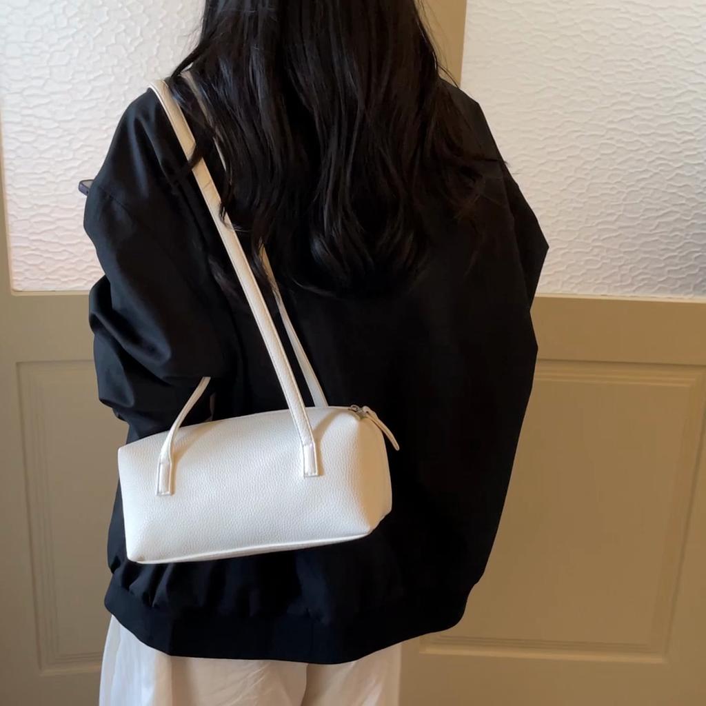 Solid Color Shoulder Bag Large Capacity Underarm Bag