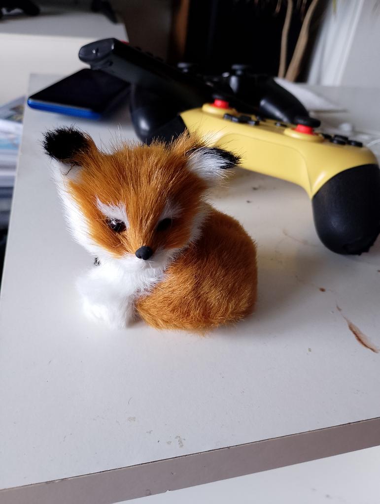 Piccolo Peluche Volpe Simulazione Morbido, Mini Volpe Seduta 8 Cm, Regalo Per Bambini E Decorazione - 6