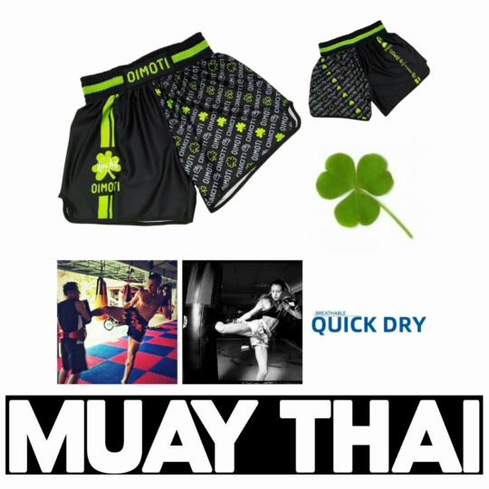 Clover Muay Thai Kickboxing Boxing MMA UFC Casual Shorts Gym Sport Unisex Men Women Workout Quick Dry Print Elastic High Waist Training