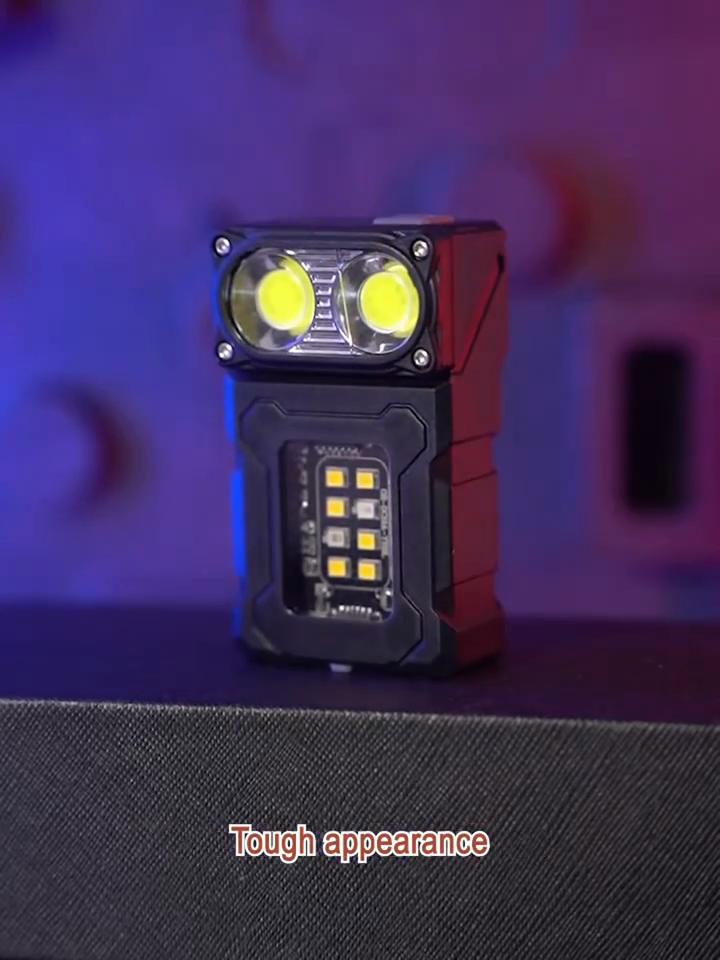 Rotating Ultra Bright Mini LED Flashlight Rechargeable Portable COB Work Light Illumination Suitable for Outdoor Camping Power Outage