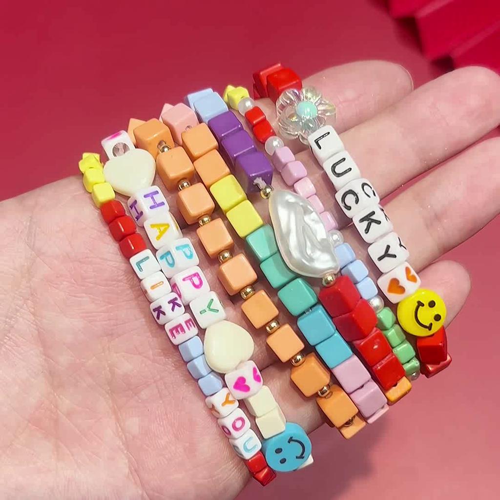 500G Spring/Summer Bright Macarons Colors Plastic Acrylic Cubic Square Beads for Bracelet Necklace Keychain DIY Jewelry Craft Making
