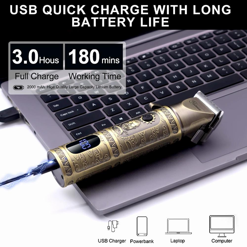 Hatteker Professional Hair Clipper All In One Beard Trimmer for Men Cordless Hair Clipper T-Blade Trimmer Electric Razor Shaver