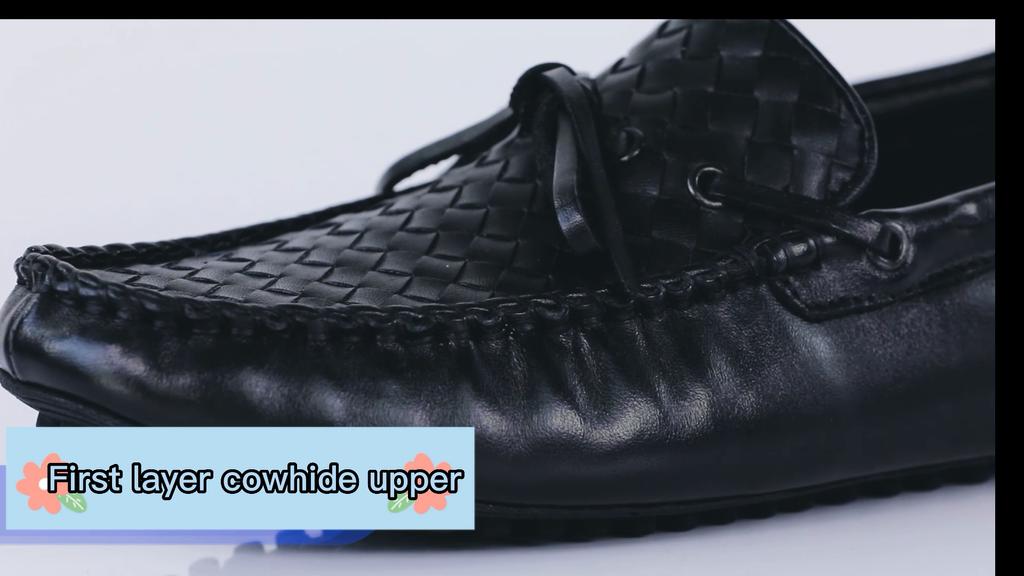 Sko for menn i ekte skinn Mokkasiner Slip on Casual Flats kjøresko