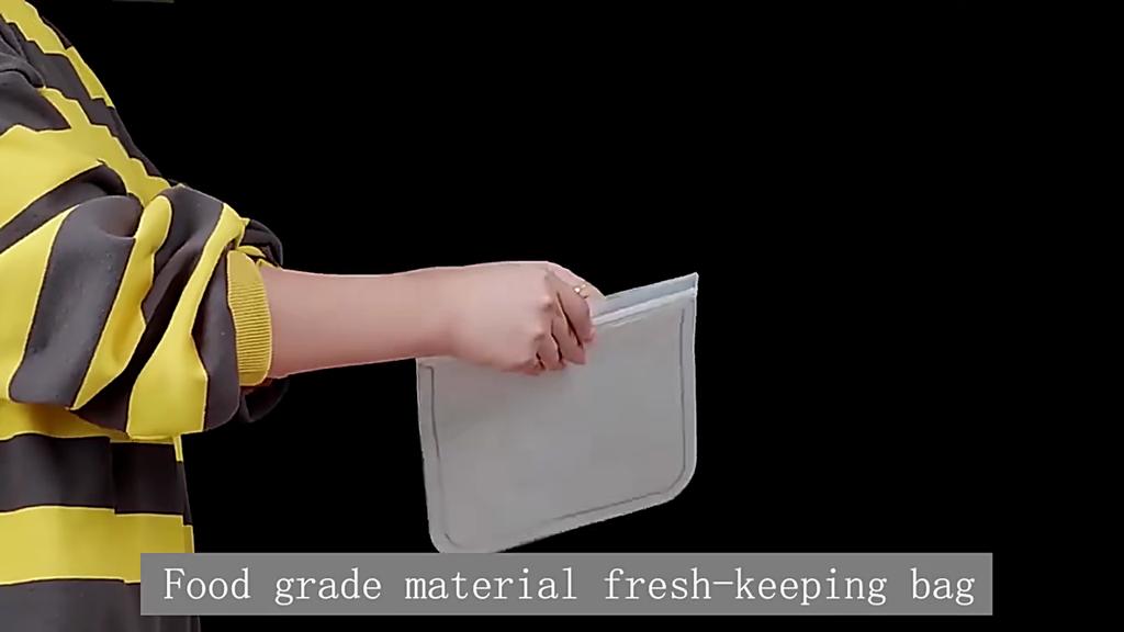 Silicone Food Storage Bag Reusable Stand Up Zip Shut Bag Sealed Leakproof Containers Fresh Bag Food Storage Bag Fresh Wrap(S/M/L/XL)