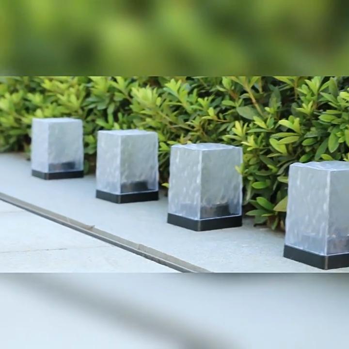 Solar Powered Cube Outdoor Lights, Multicolor Intelligent Light Controlled Sensor Lights, Suitable for Gardens, Paths and Patios